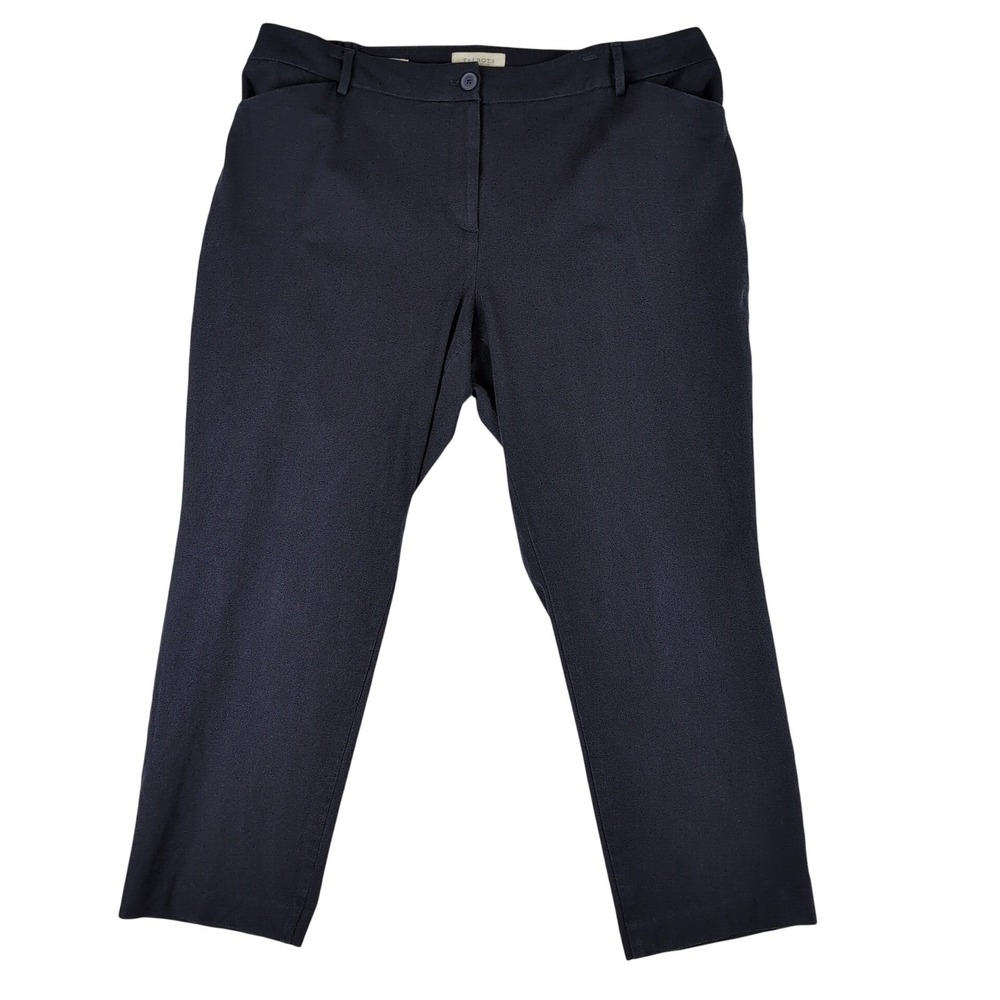 Talbots Woman 18W Curvy Fit Hampshire Pants Navy Blue Stretch Career Trousers
